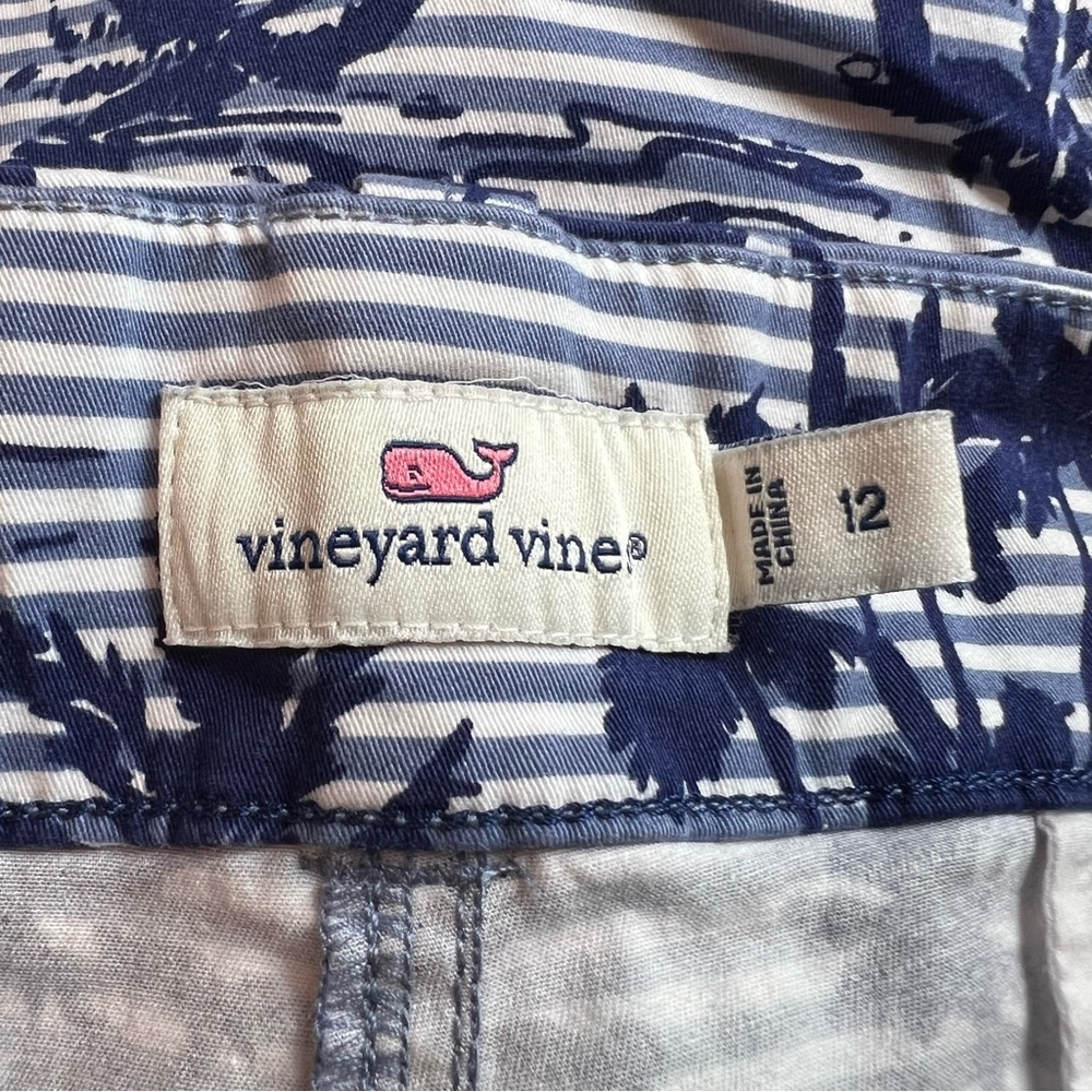 Vineyard Vines Island Scene Deep Bay Striped Shorts Size 12 Retro Style Print - Picture 3 of 10